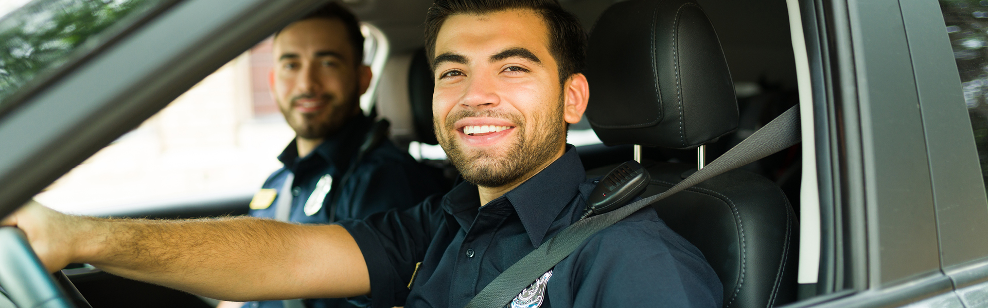 Police officer in car