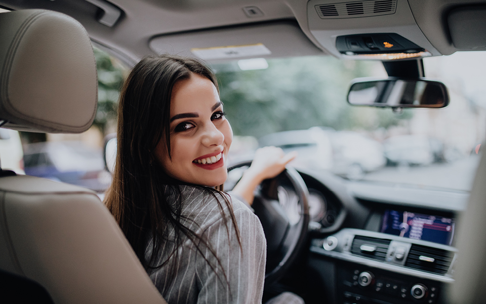 Woman in a car