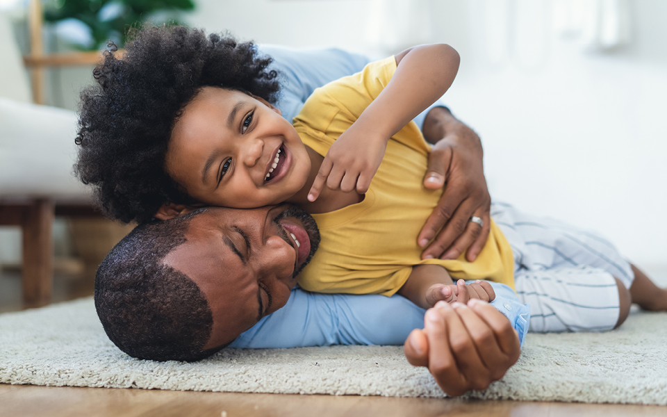 Parent playing with child