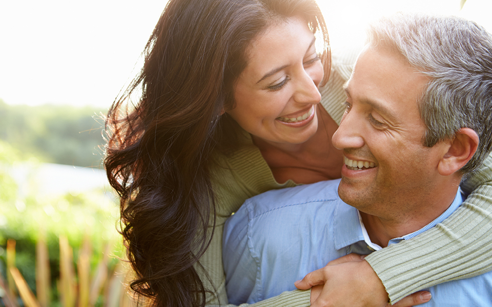 Couple holding each other