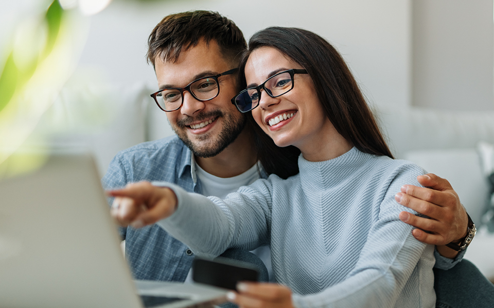 Couple at a computer
