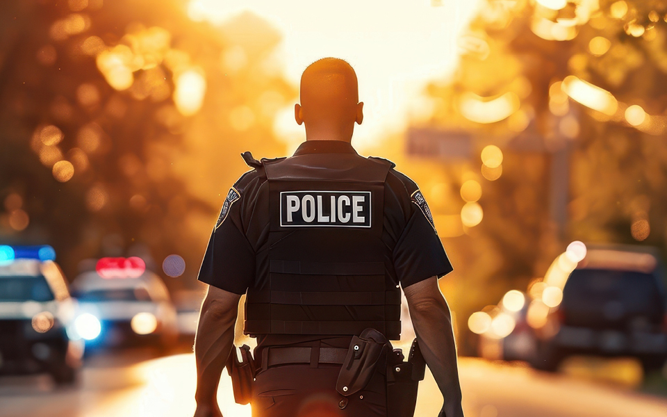 Police Officer walking away