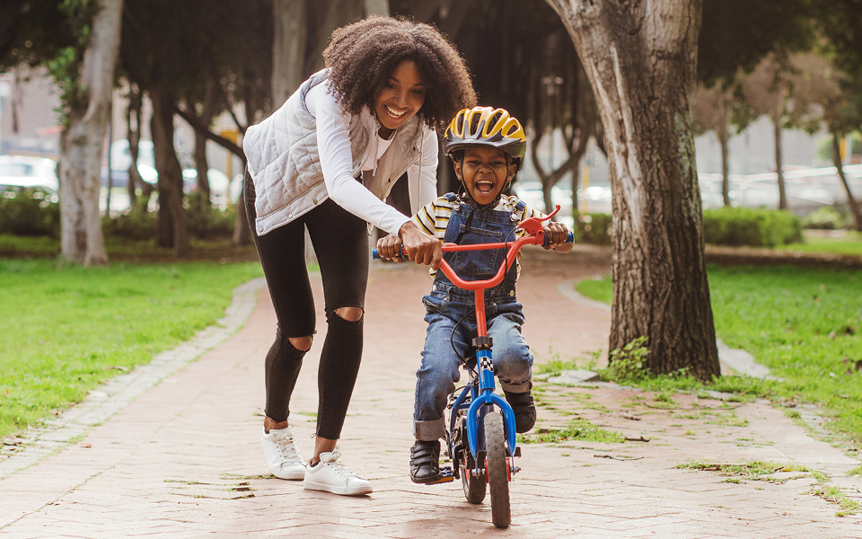 Child riding a bike