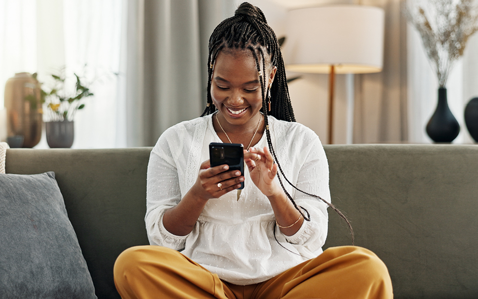 Woman holding a phone