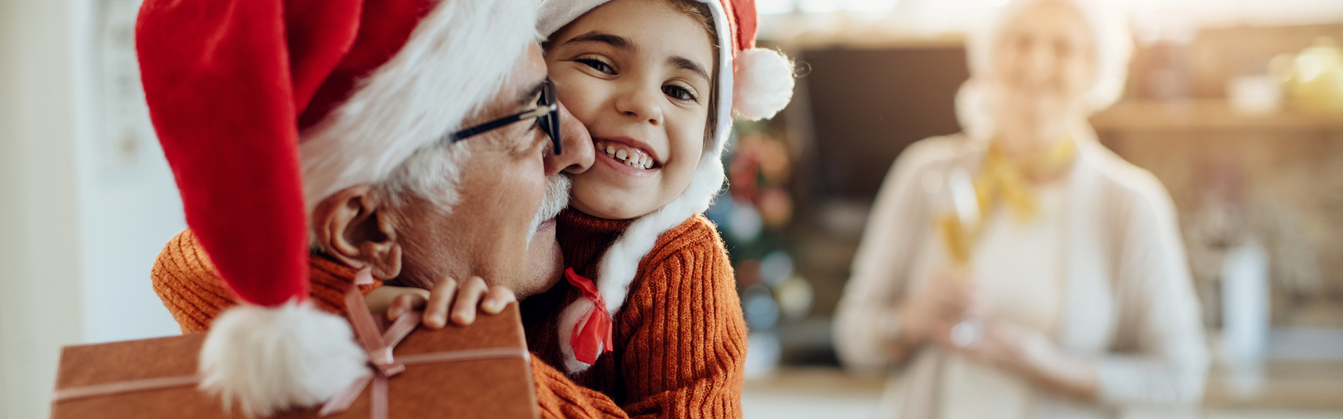 People in Santa hats